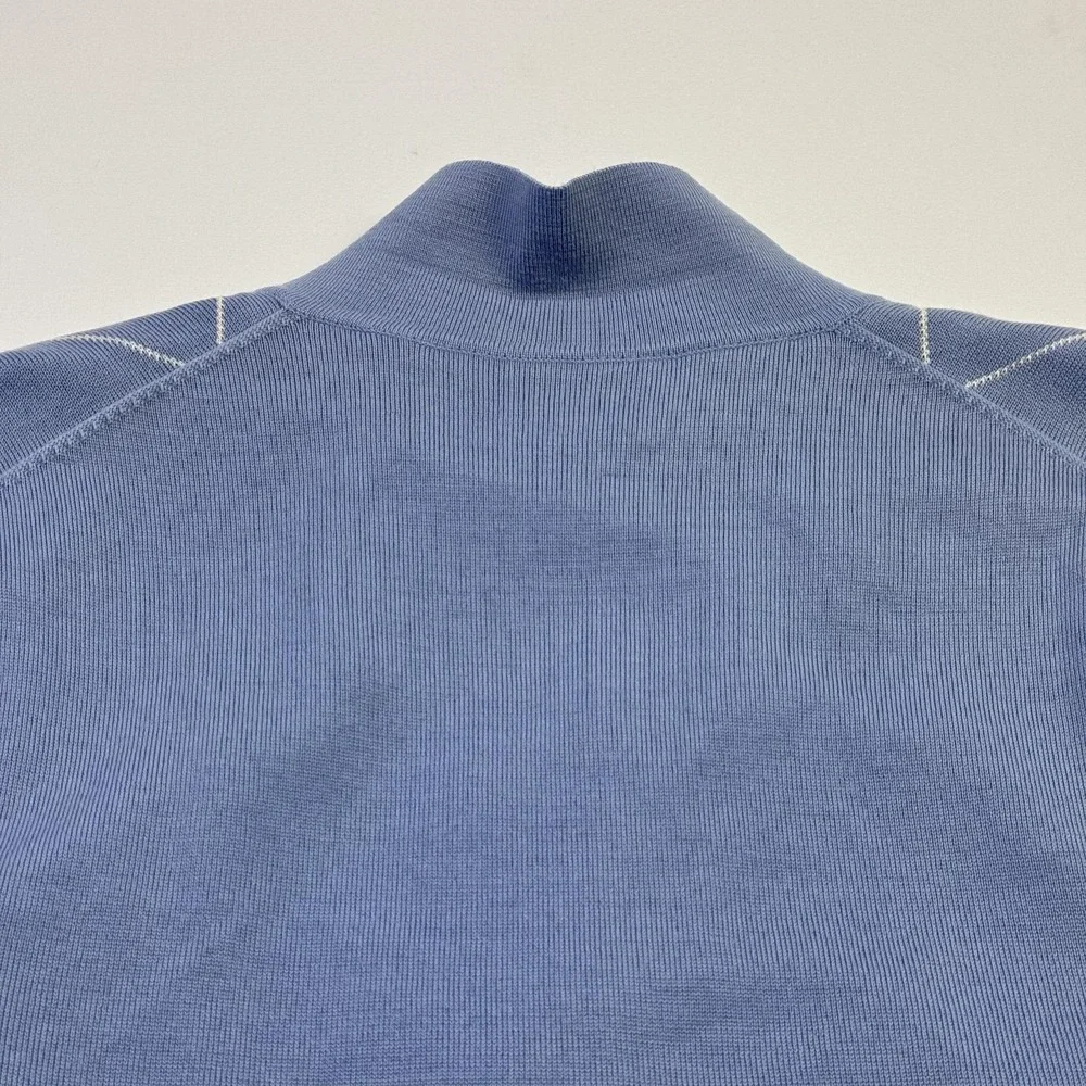 Fairway & Greene Sweater Vest Mens Extra Large Blue Argyle Quarter Zip Golf‎